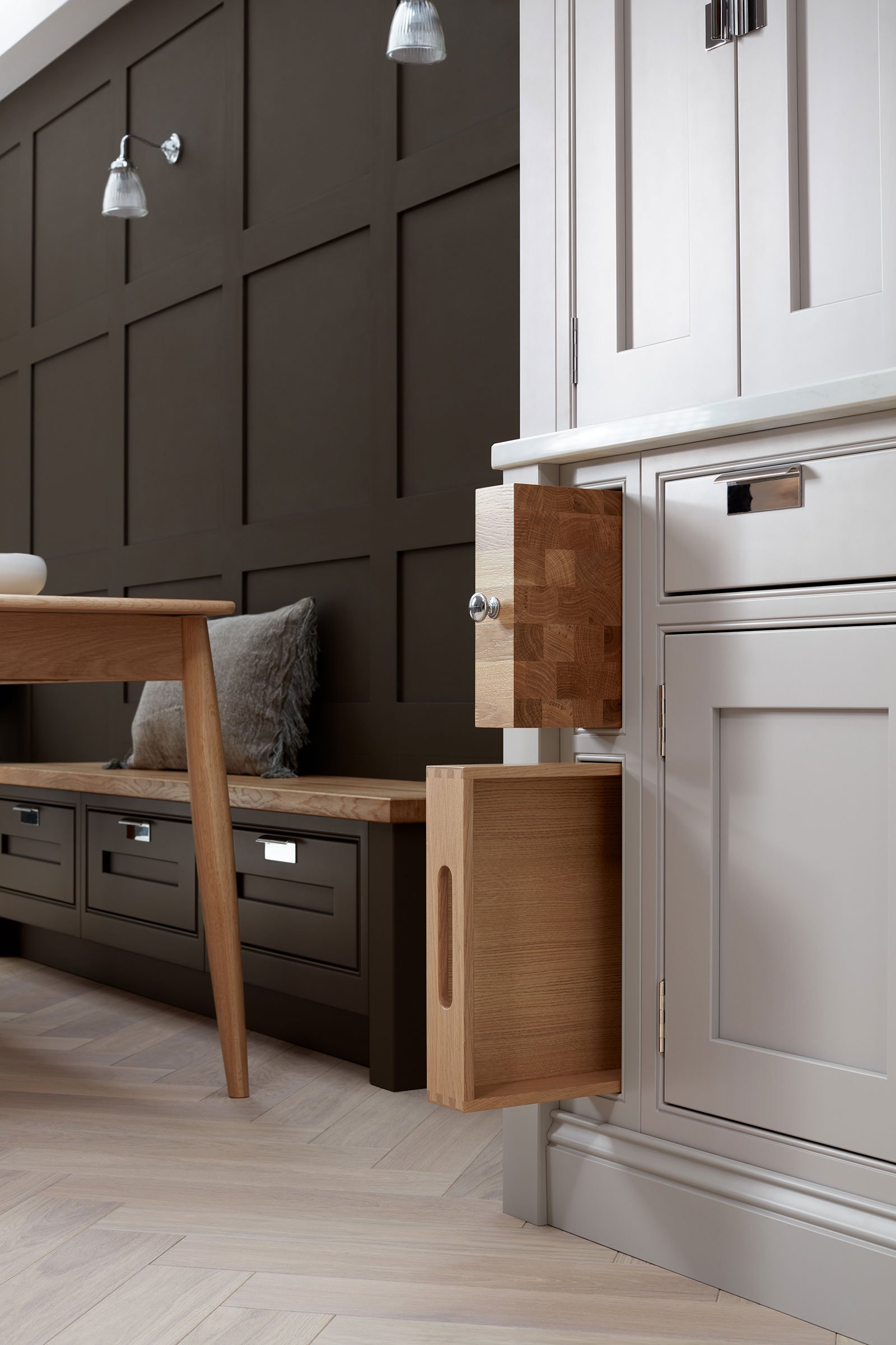 built-in kitchen storage