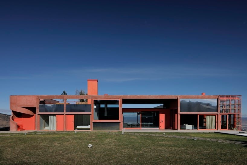 georgian mountainscape backdrops terracotta pavilion house by laboratory of architecture #3